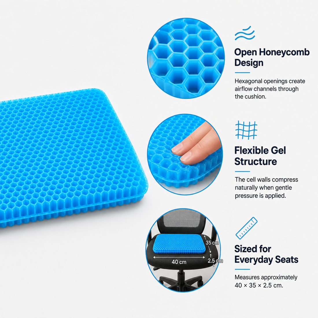 SupportSeat™ Breathable Gel Seat Cushion